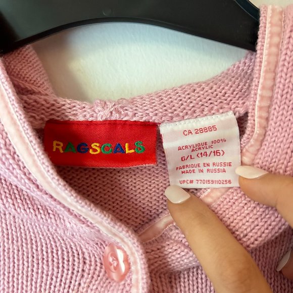 Ragscals Kids L Knit Pink Floral Button-up Hoodie - Picture 4 of 5